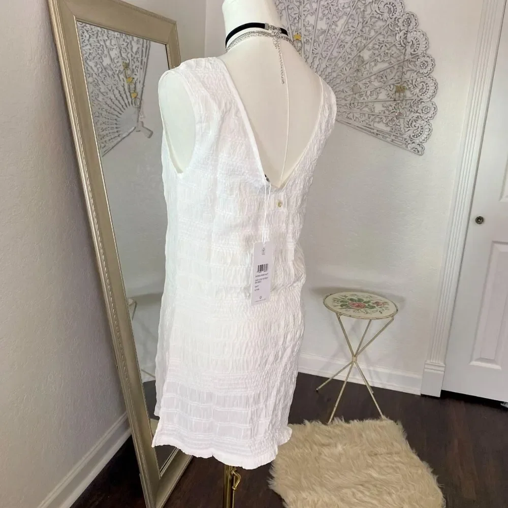NWT Rhythm Sandy Cove White Smocked Mini Dress 6 / XS